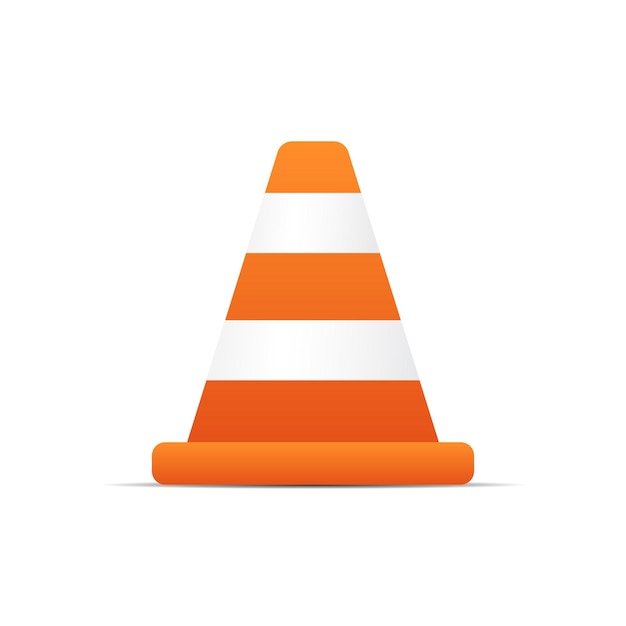 Vector traffic cone icon in flat style safety obstacle vector illustration on isolated background construction barrier sign business concept