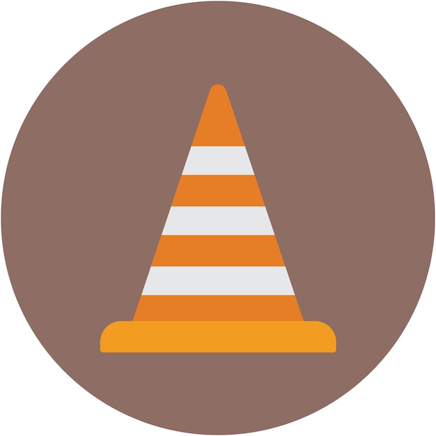 Traffic Cone Vector Illustration Style