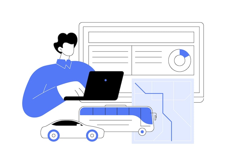 Vector traffic data isolated cartoon vector illustrations