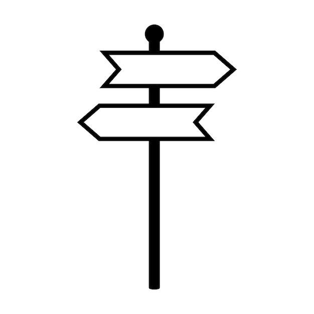 Vector traffic direction board icon signpost icon