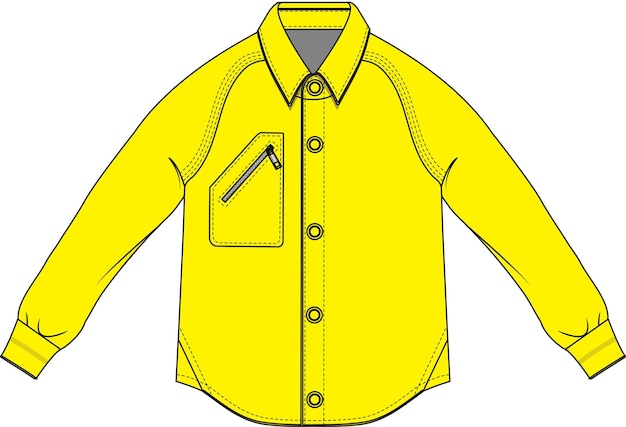 Traffic Embroidered Formal Shirt Yellow