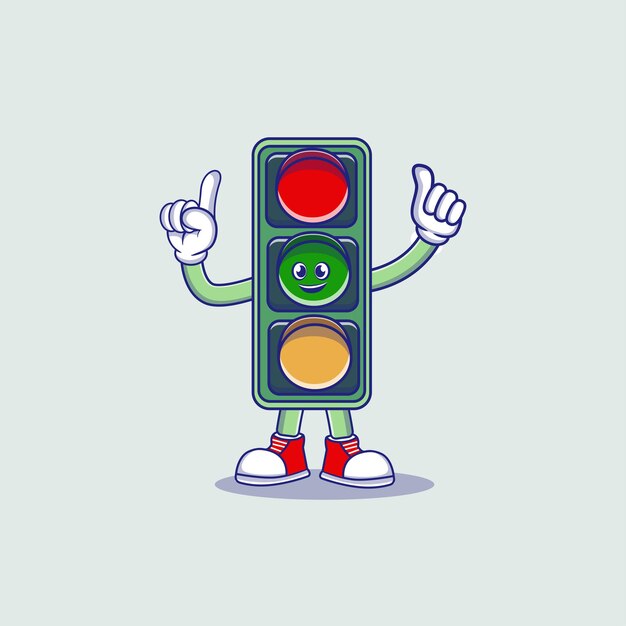 Traffic Light Cartoon Vector Icon Grafisch ontwerp illustratie