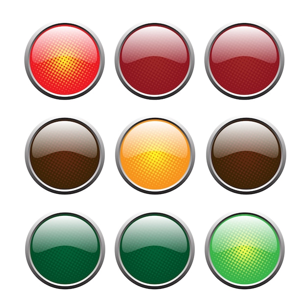 Traffic light circle set collection