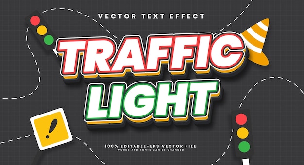 traffic light editable text style effect vector text effect