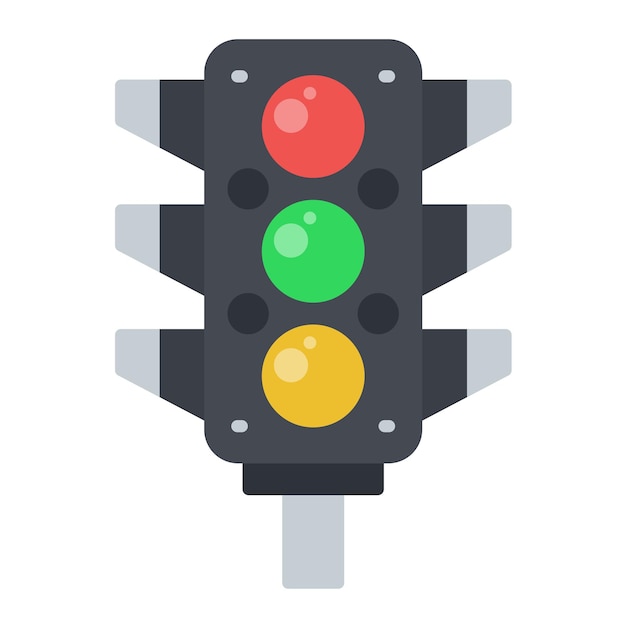 Vector traffic light flat illustration