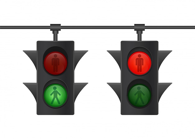 Icona del semaforo. segno pedonale. semaforo umano per. icona per il web. illustrazione.