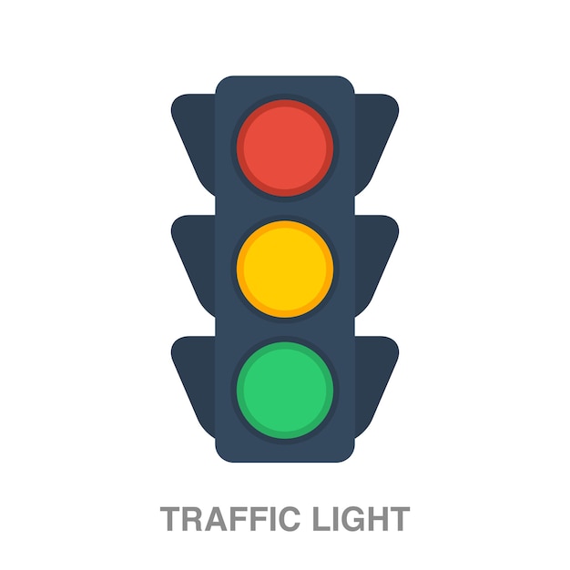 Vector traffic light illustration on transparent background