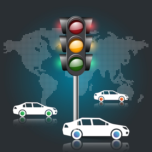 Vector traffic light illustration