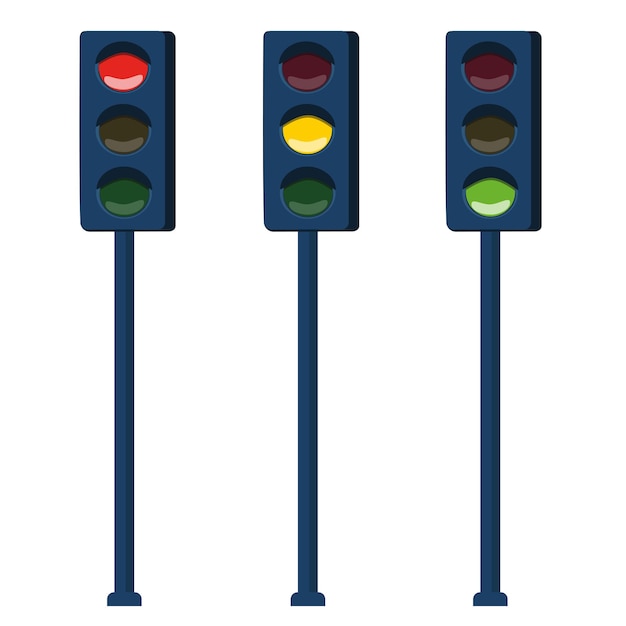 Vector a traffic light. a means of regulating urban traffic. vector illustration.