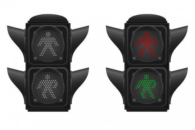 Traffic light for pedestrians vector illustration