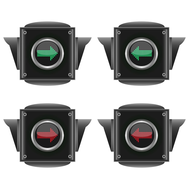 Vector traffic light set