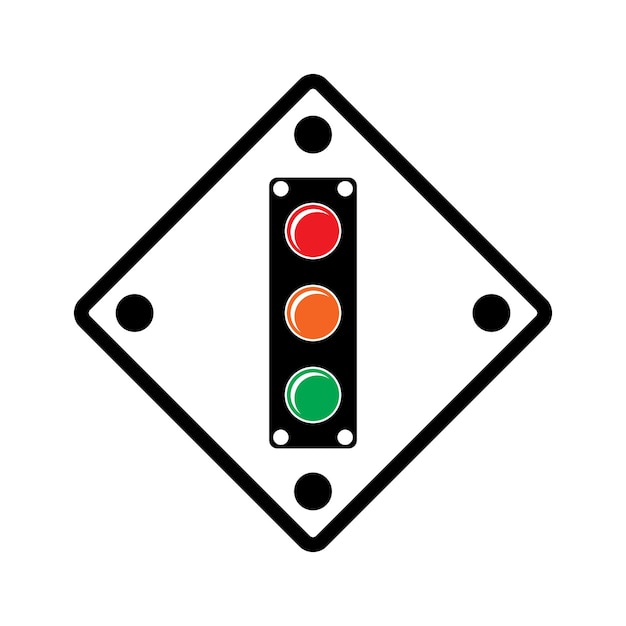 Traffic light sign symbolicon illustration design template