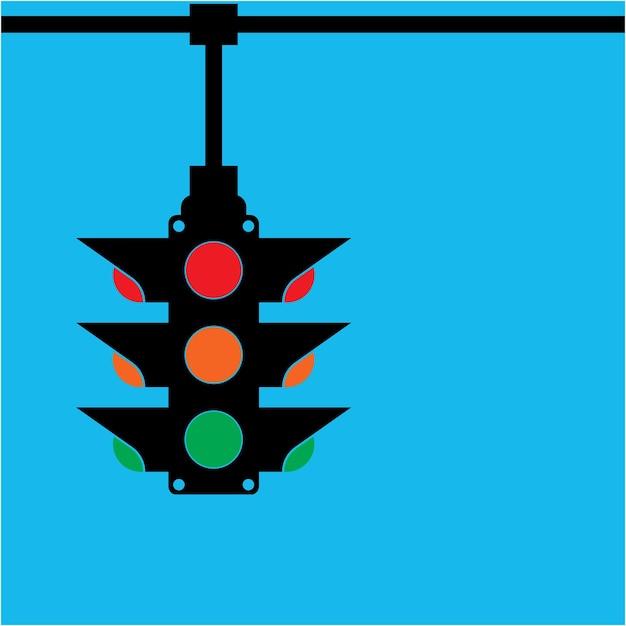 Vector traffic light sign symbolicon illustration design template