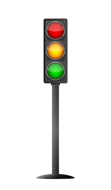 Vector traffic light symbol on light background