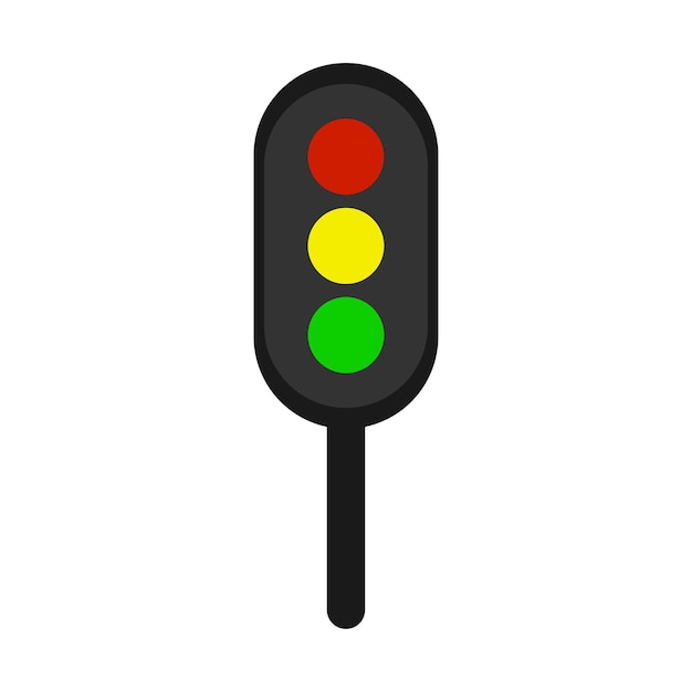 Traffic light with three luminous light bulbs