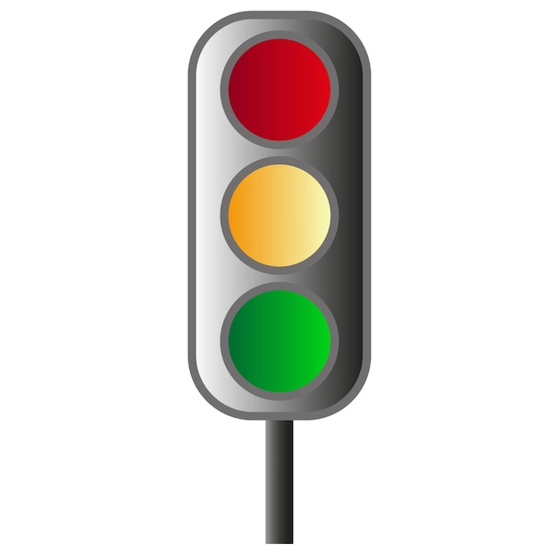 Traffic lights in cartoon style. green city. vector illustration.