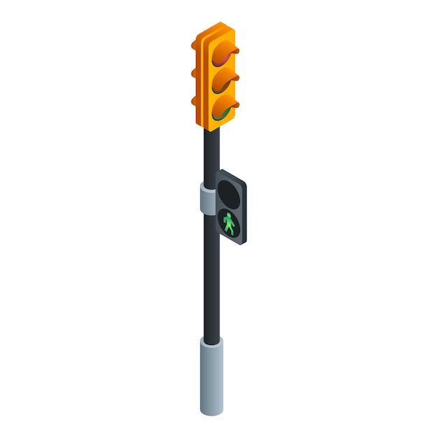 Traffic lights icon isometric of traffic lights vector icon for web design isolated on white background