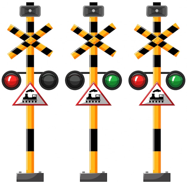 Vector traffic lights for train illustration