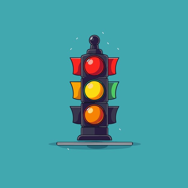 Traffic lights with all three colors vector design