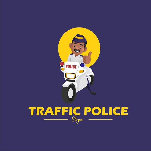 Traffic police vector mascot logo template