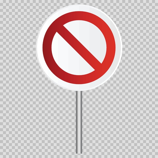 Traffic restricted vector realistic road sign isolated. illustration of traffic road and stop town symbol, warning