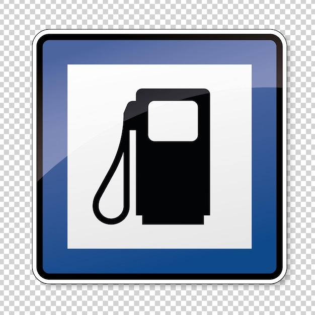 Traffic sign Charging station German sign Electric vehicle recharging point Ecology friendly electric car charging on checked transparent background Vector illustration Eps 10 vector file