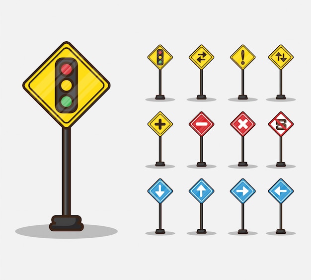 Vector traffic sign   design set