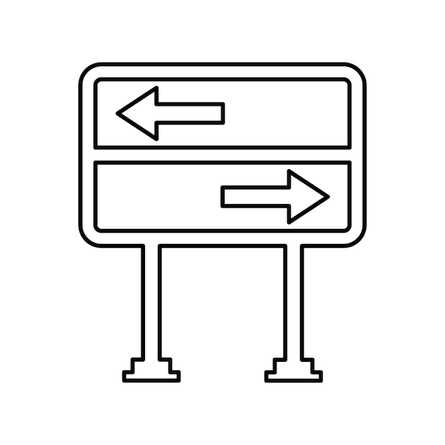 Traffic sign direction line icon Outline vector