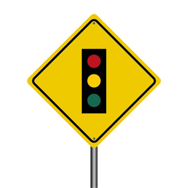Vector traffic sign indicating traffic light