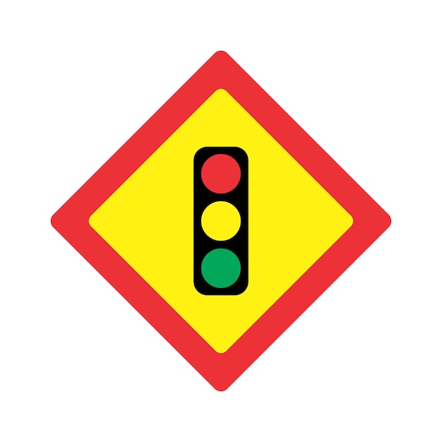 Vector traffic signal ahead sign icon vector