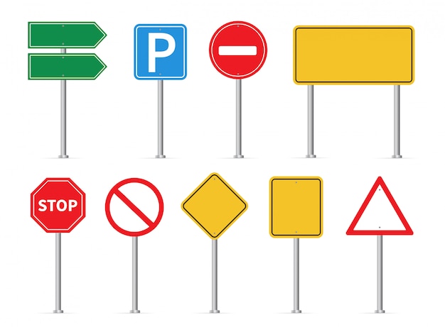 Vector traffic signs set. road signs