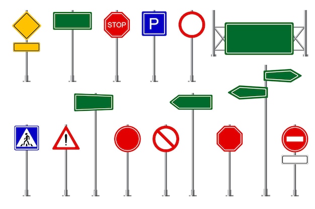 traffic signs street and road highway symbols