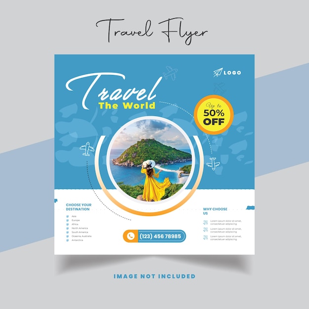 tragvel the world travel and tourism instagram post social media post design