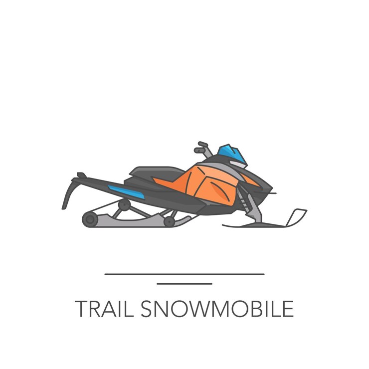 Vector trail sneeuwscooter icoon schets kleurrijke icoon van sneeuwscooter op wit vector illustratie
