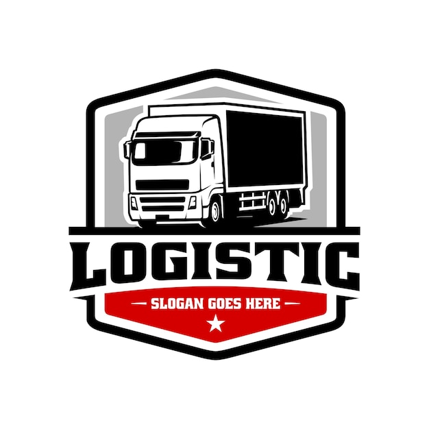 Vettore di illustrazione del logo del rimorchio per camion merci