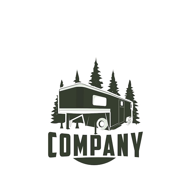 trailer house logo design vector