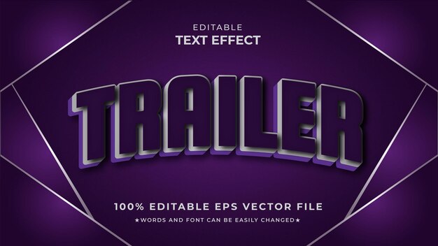 Vector trailer movie style text effect editable vector