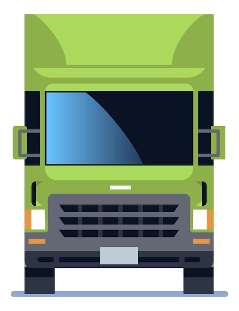 Vector trailer truck icon cargo transporting vehicle front