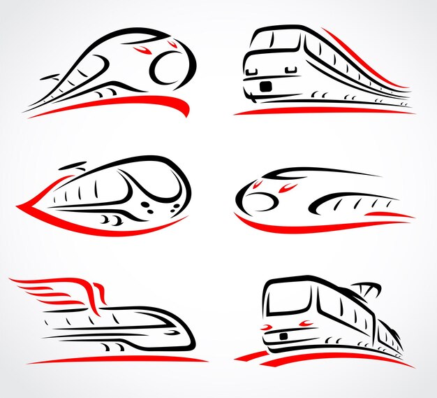 Train abstract set vector