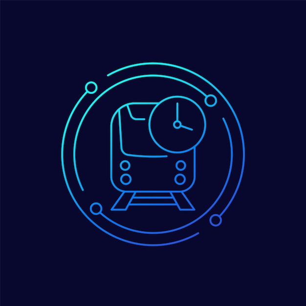 Train arrival time or subway schedule icon linear design