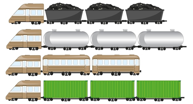 ベクトル 白い背景の上の列車の貨物は絶縁されています