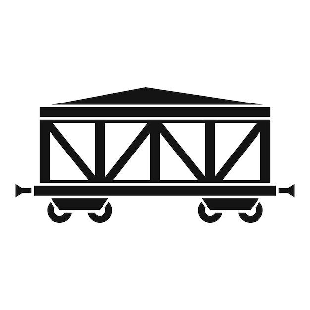 Vector train cargo wagon icon simple illustration of train cargo wagon vector icon for web