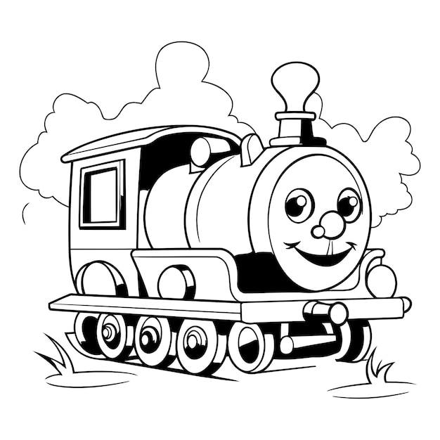 Vettore disegno di cartoni animati di treni gioco d'infanzia gioco divertente gioco per bambini regalo e oggetto tema illustrazione vettoriale