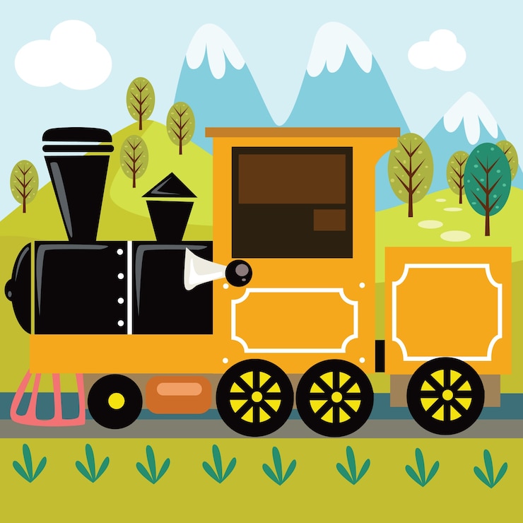 Vector 列車卡通插圖