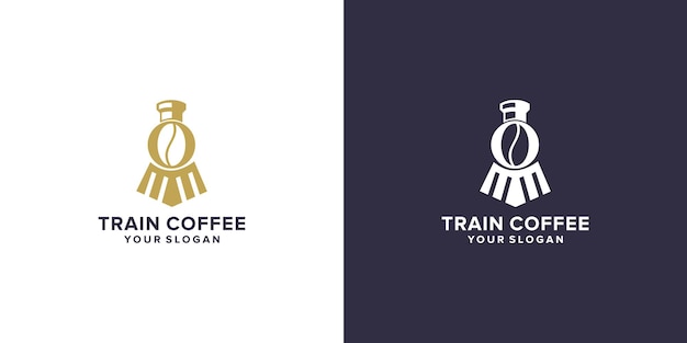 train coffee logo design