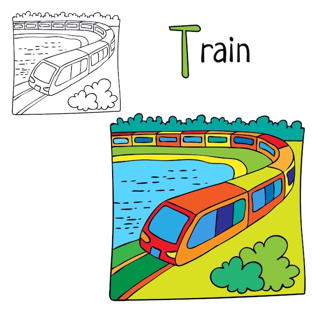 Train Coloring book page