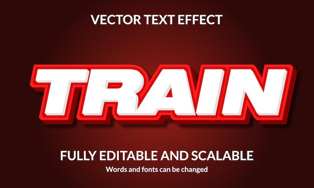 Train editable 3d text style effect