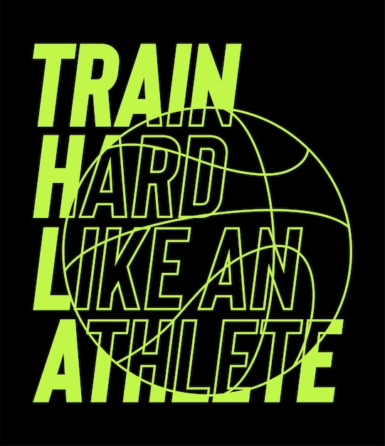 Vector train hard atletische typografie vector print