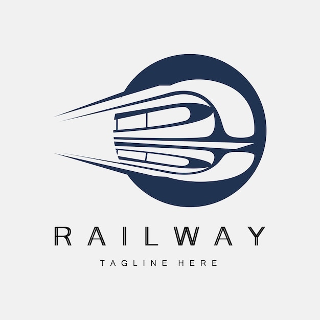 Train Logo Design Fast Train Track Vector Fast Transport Vehicle Illustration