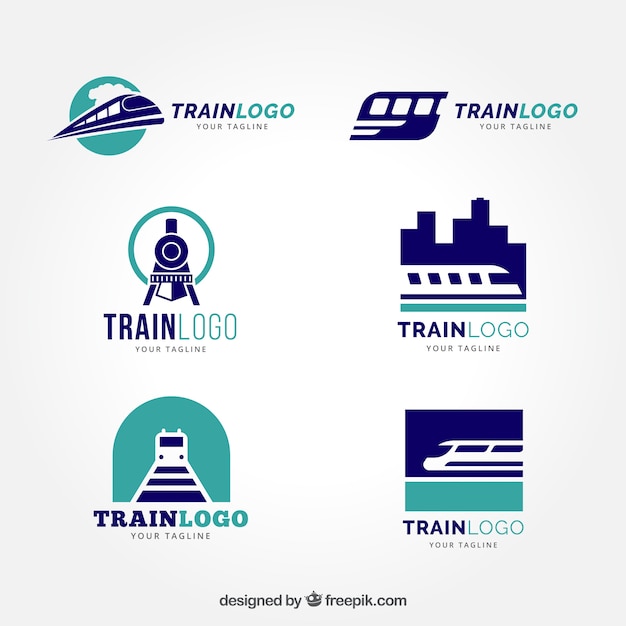 Vector train logotype pack